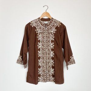 Vintage Caro Hawaiian Embroidered Tunic, Med
